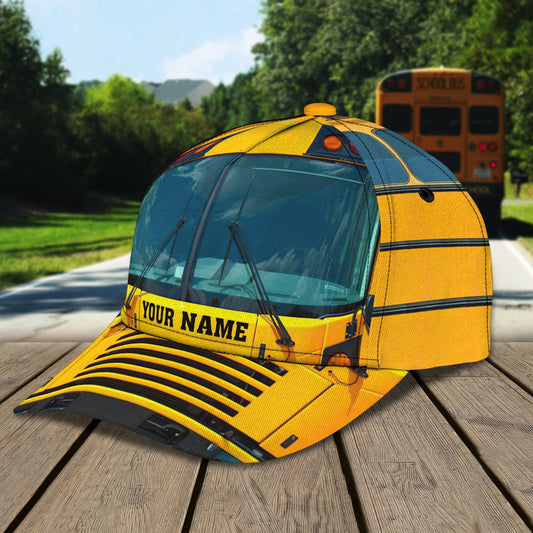 3D Classic Cap School Bus Personalized Name Cap 10 Tendpins CA1288