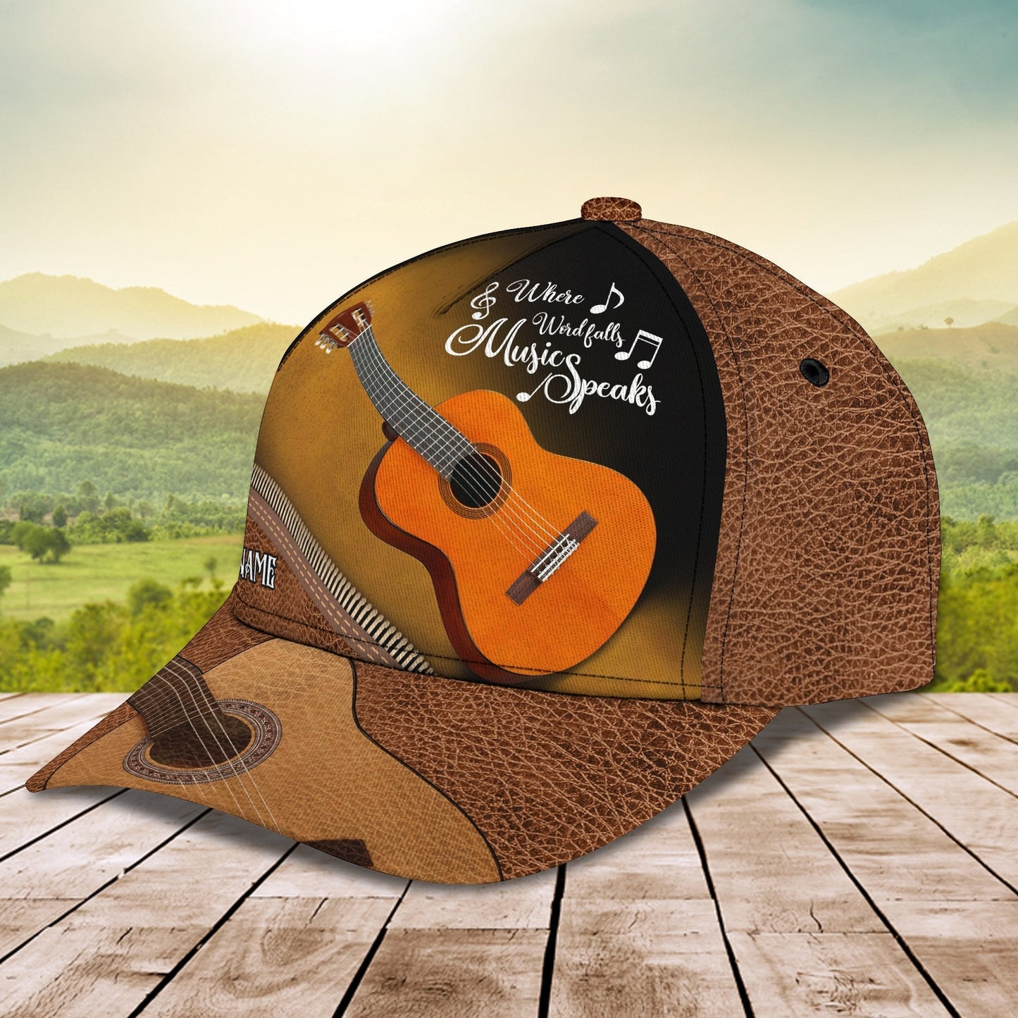 3D Classic Cap Guitar Personalized Name Cap138 Tendpins CA1845