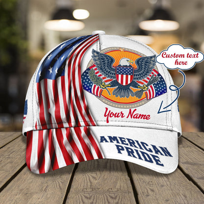 3D Classic Cap American Pride Personalized Name Cap 300 Tendpins CA2285