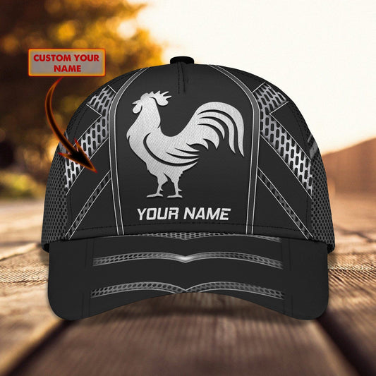 3D Classic Cap Rooster 04 Personalized Name Cap Tendpins CA2262