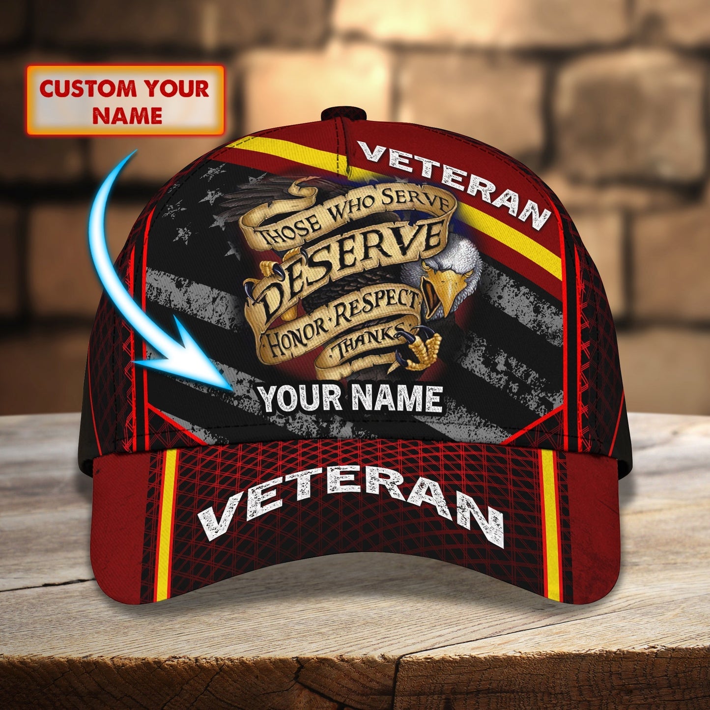 3D Classic Cap Veteran Personalized Name Cap 01 Nama 214 Tendpins CA1609