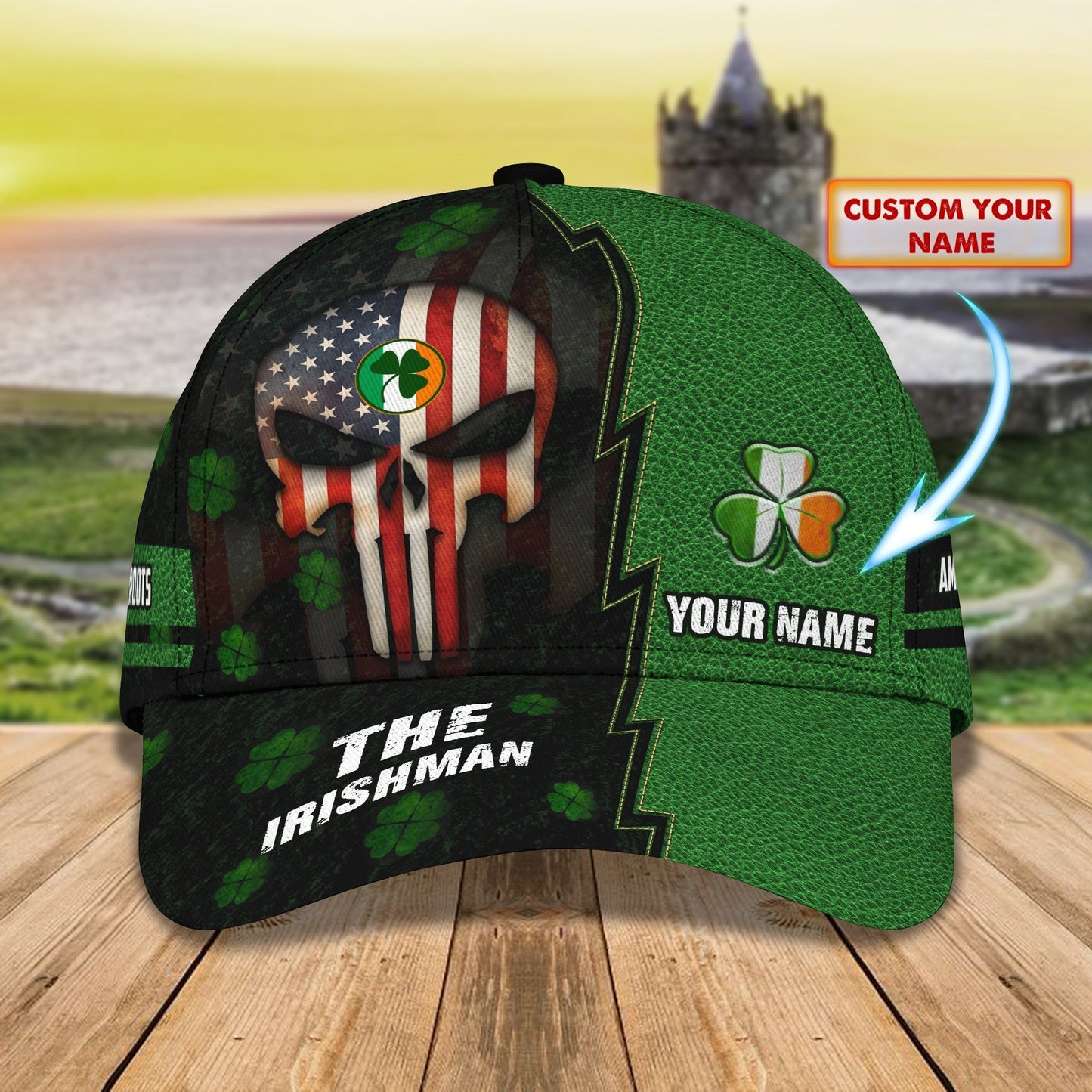 3D Classic Cap The Irishman 02 Personalized Name Cap Tendpins CA1846