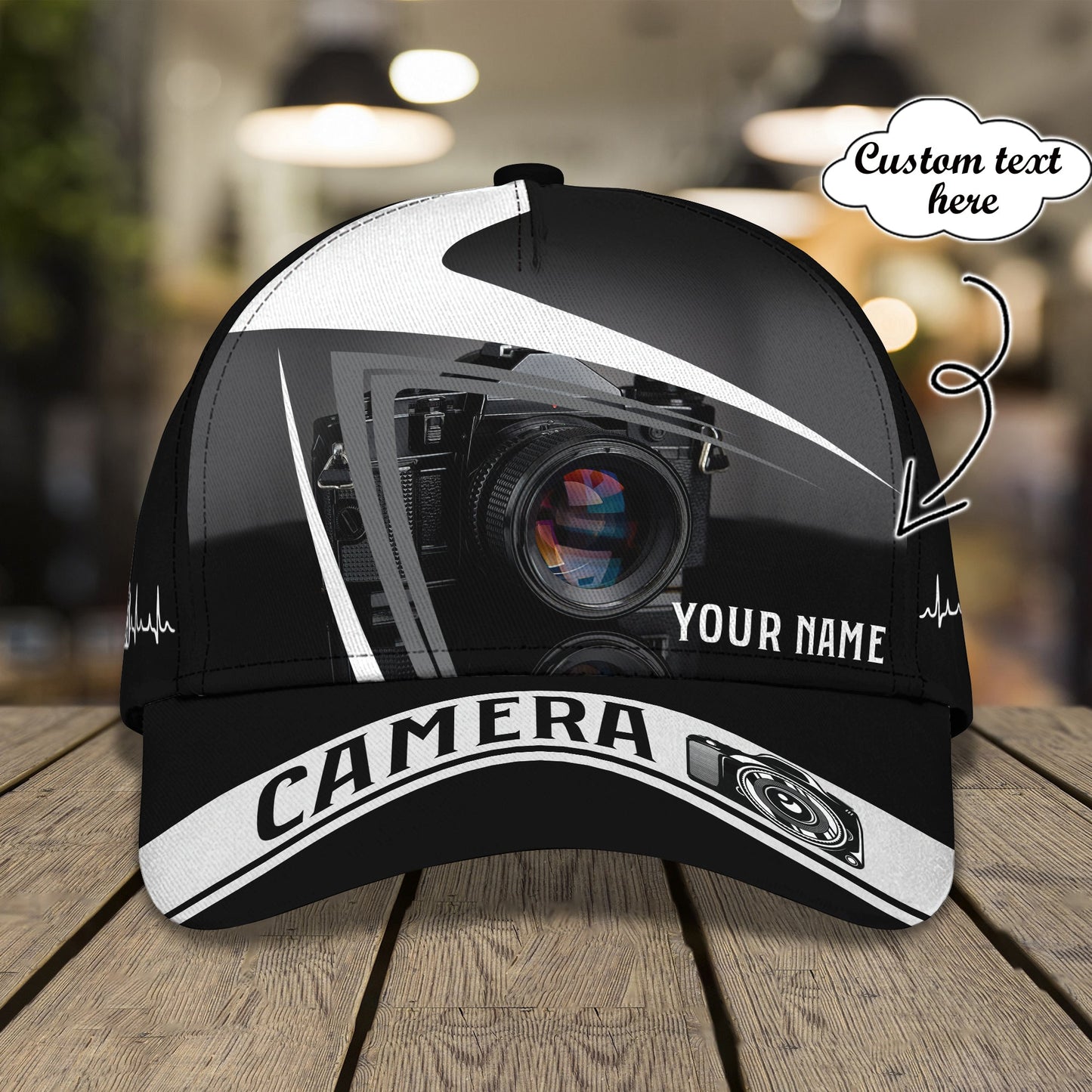 3D Classic Cap Camera8 Personalized Name Cap Tendpins CA2310