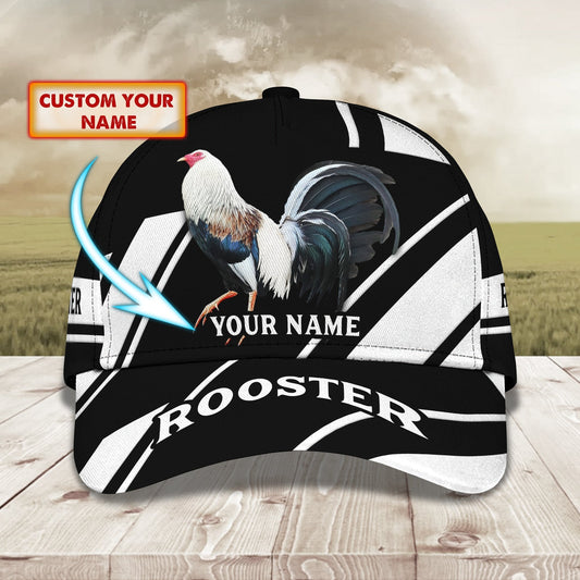 3D Classic Cap Rooster Personalized Name Cap 117 Tendpins CA1289