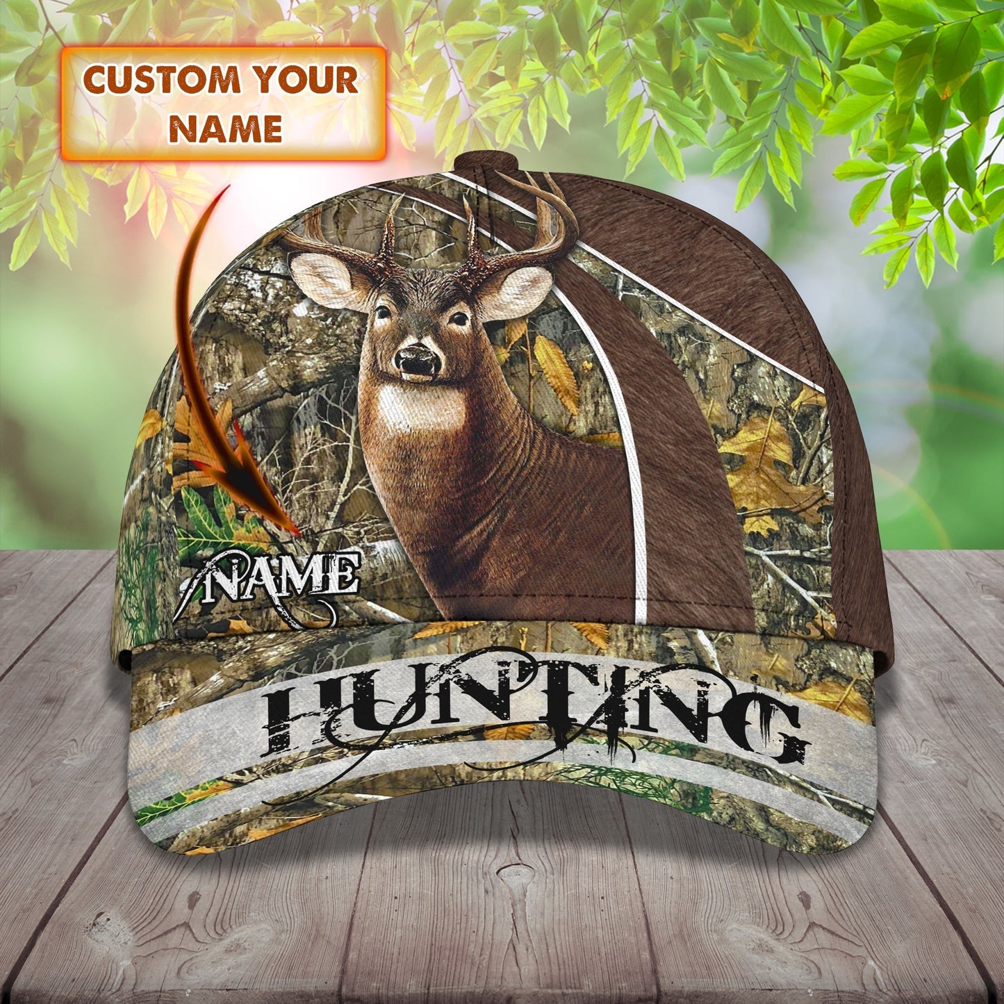 3D Classic Cap Deer Hunting Personalize Name Cap Nama244 Tendpins CA1372