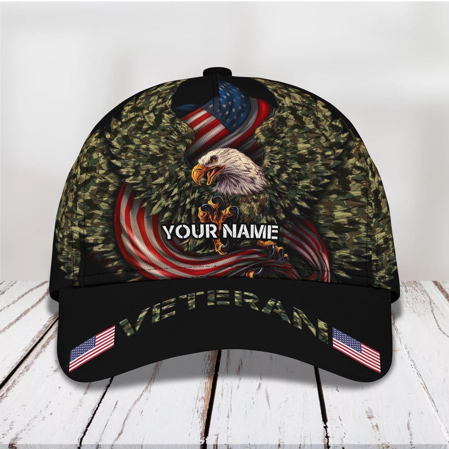 3D Classic Cap Veteran Personalized Name Cap 07 Tendpins CA1674