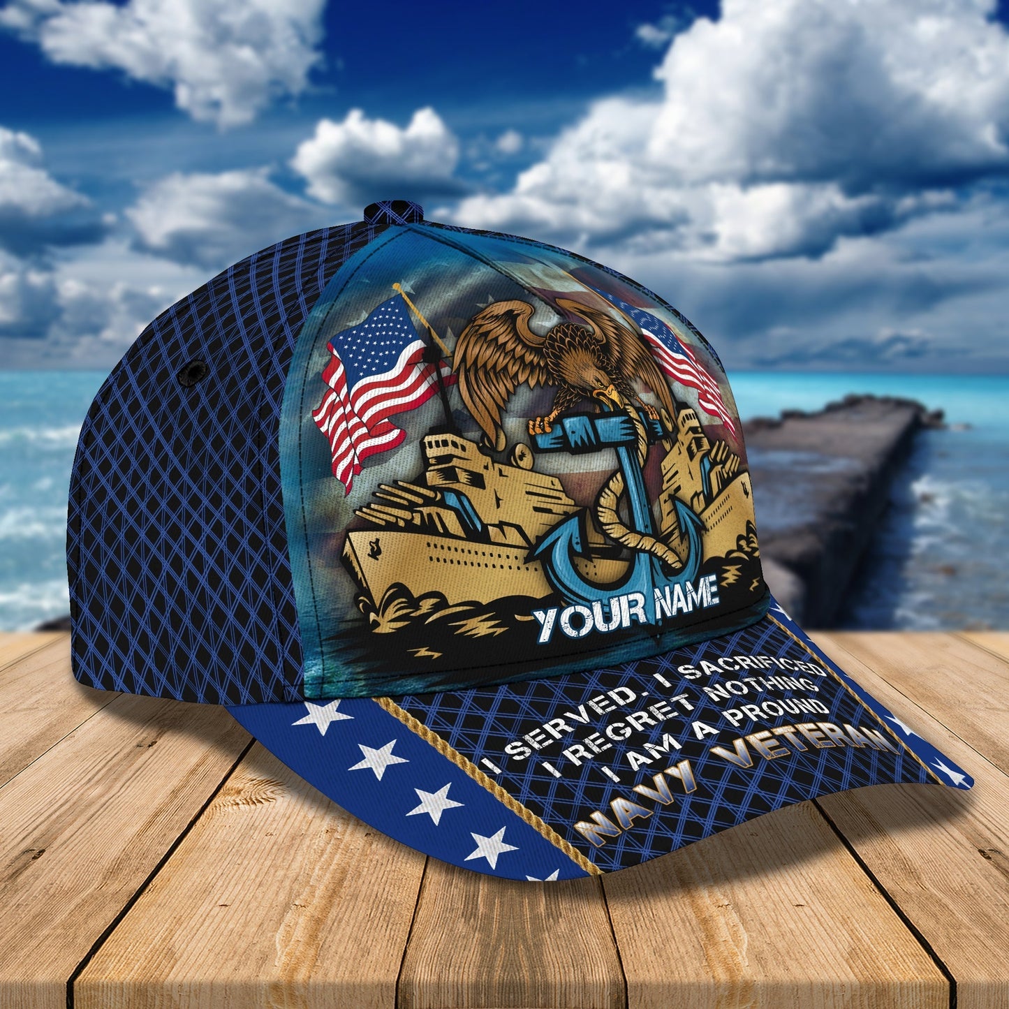 3D Classic Cap Personalized Name Cap3979 Veteran Tendpins CA1862