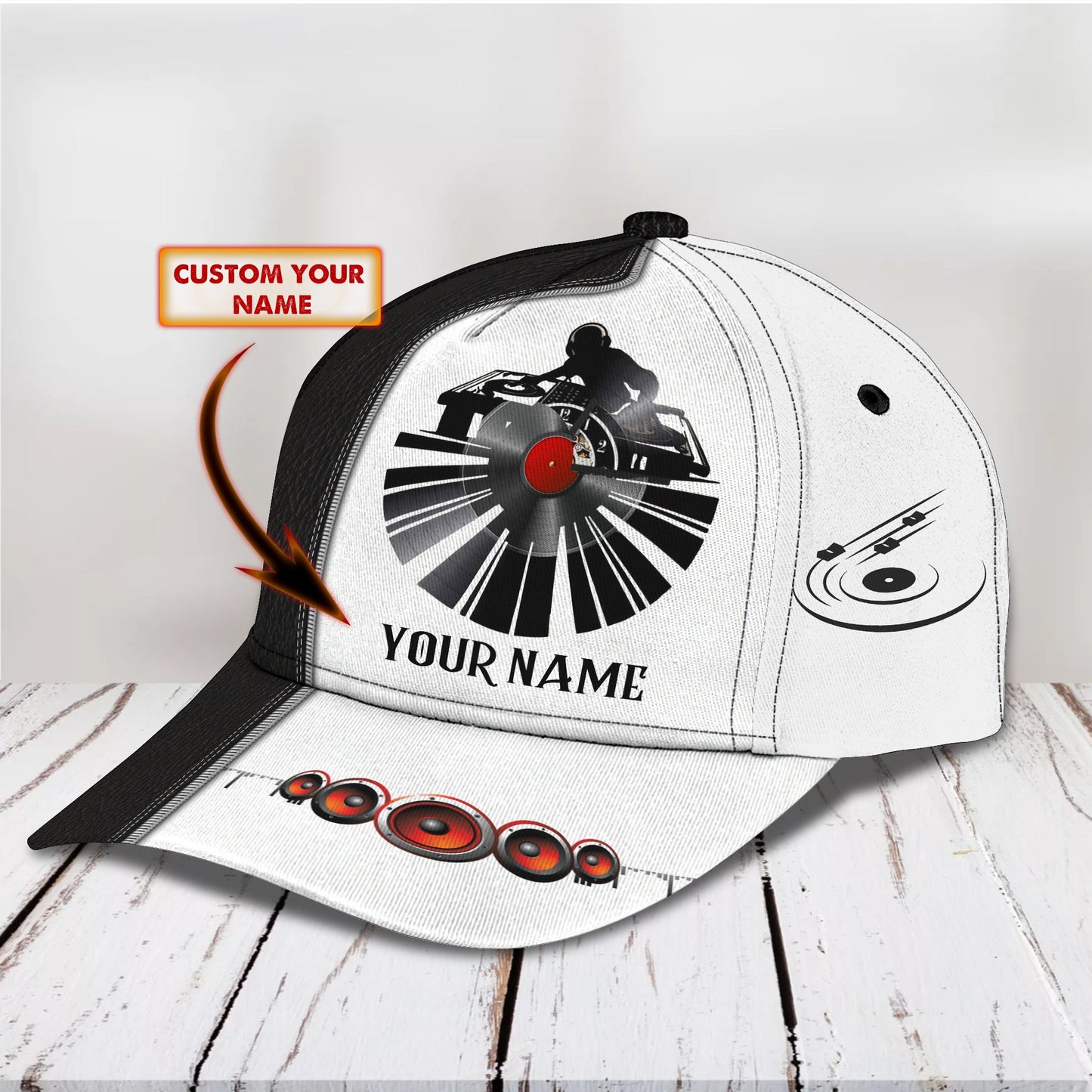 3D Classic Cap Dj Personalized Name Cap Tendpins CA2236