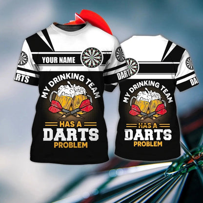 Customized With Name Dart And Beer 3D Full Printed T Shirt, Dart And Beer That Is Why I Am Here, Dart Shirt TO2856