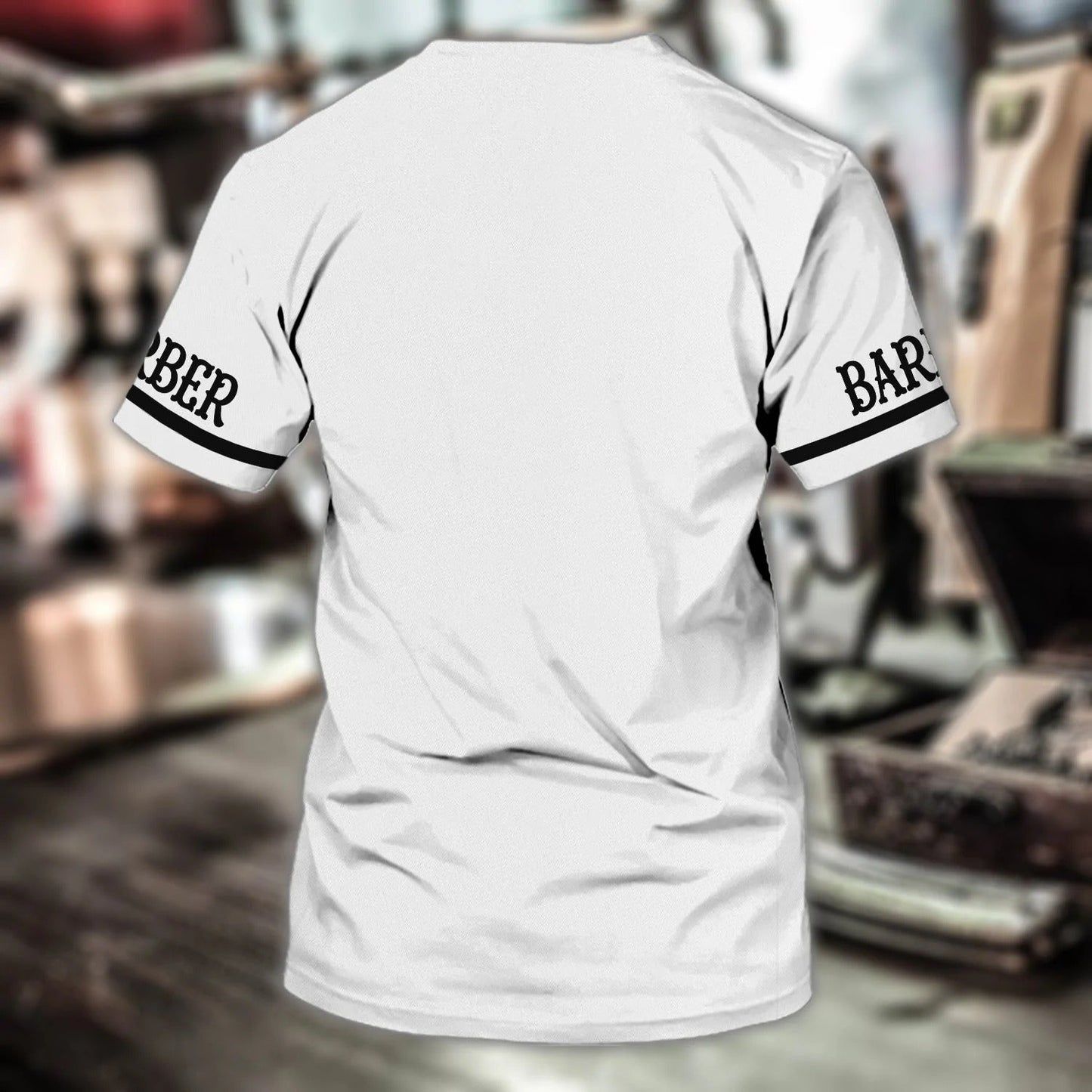 Custom With Name 3D White Barber T Shirt, White Uniform Barber Shop, Barber Men Gift TO1941