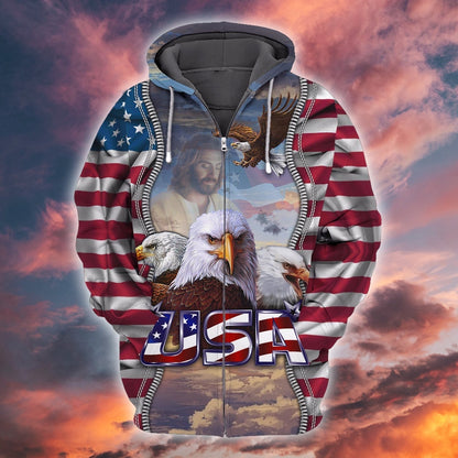 Eagle American 3D All Over Print Shirt - Independence Day Is Coming- 4Th Of July Usa Hawaiian Shirt TO0162