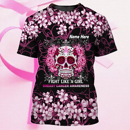 Personalized Name 3D T Shirt For Breast Cancer TO2411