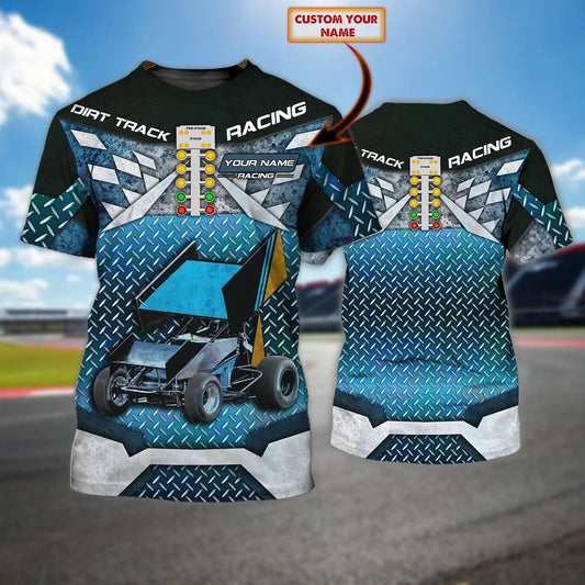 Personalized Dirt Track Racing T Shirt, Custom 3D Racing Shirt, Best Dirt Track Racing Tshirt TO0797