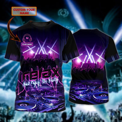 Personalized Dj 3D Cool T Shirt For Music Party, Deejay Enjoy The Party And Relax Custom 3D Shirts For Men And Woman TO0058