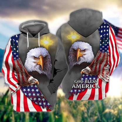 Eagle American Hawaiian Shirt - Independence Day Is Coming- 3D Full Print Hoodie God Bless America TO0161