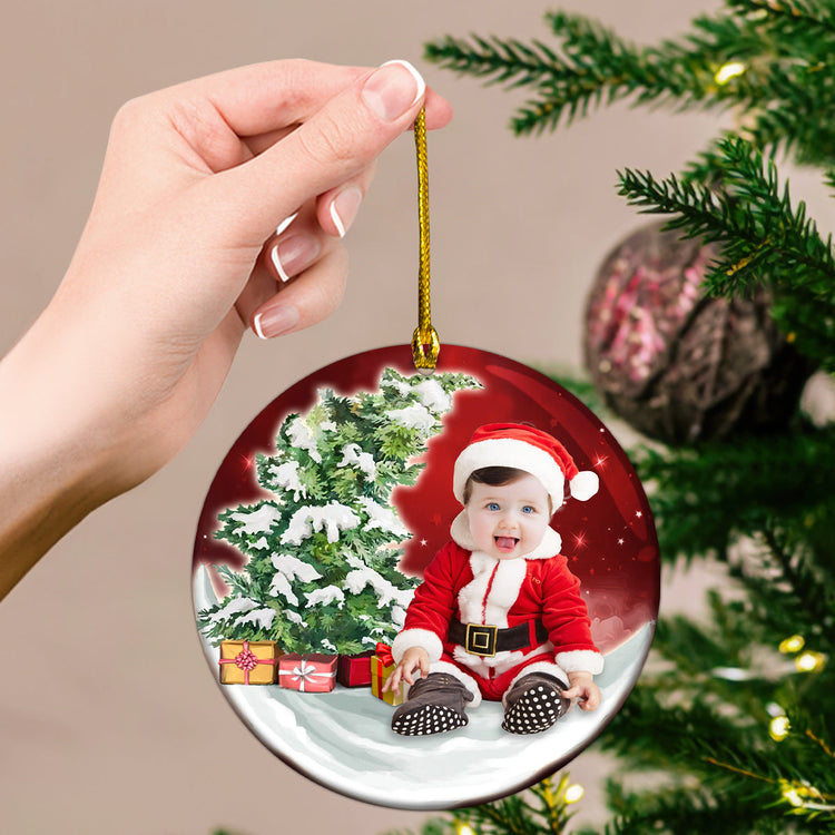 Personalized Ornament from Baby Photo - Merry Christmas 2024, Gift for Family, New Baby OO0004