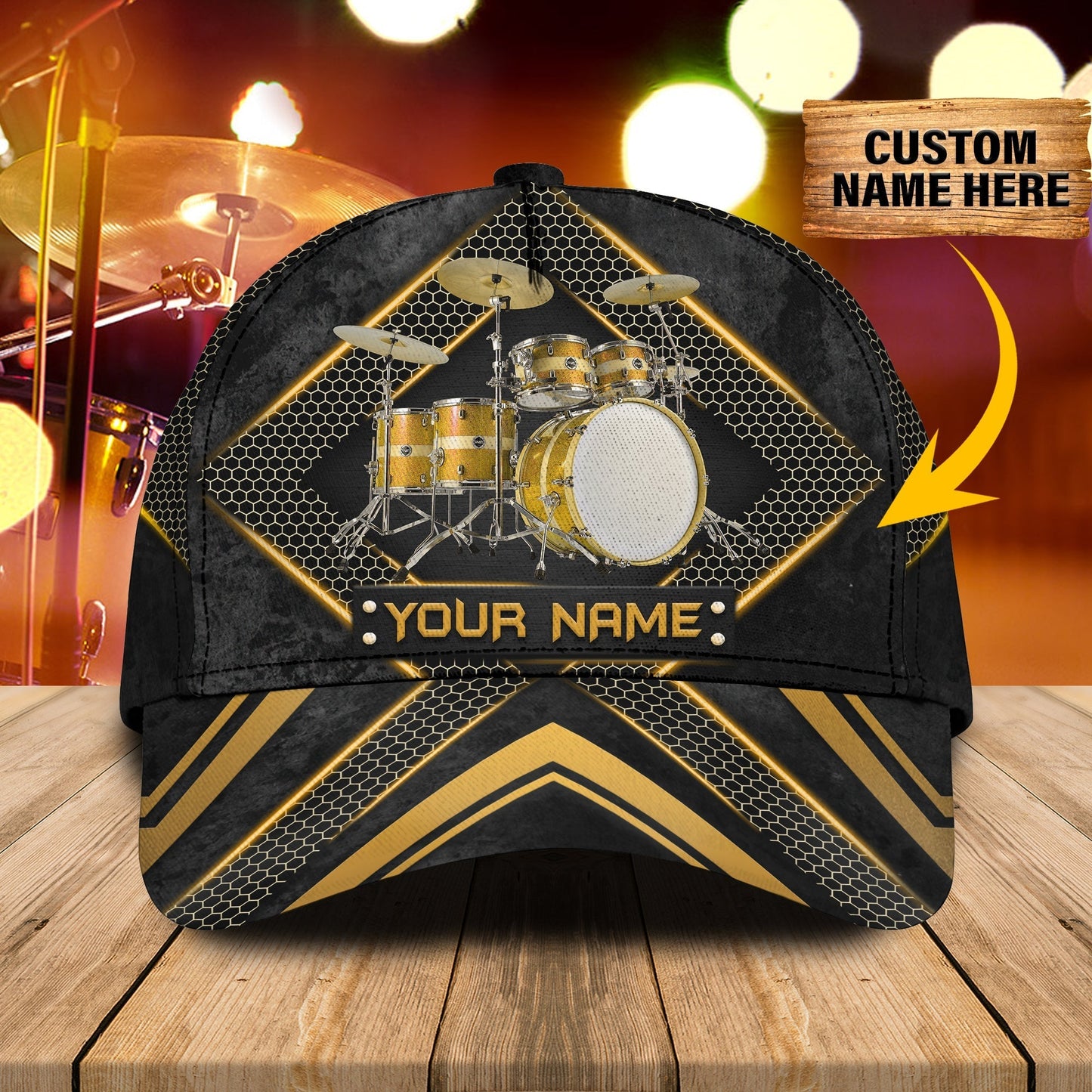 3D Classic Cap Drum 05 Personalized Name Cap Tendpins CA0641