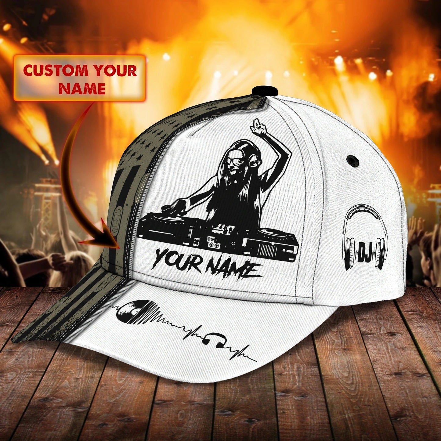 Personalized 3D Full Printed Dj Cap, Dj Hat, Disc Jockey Baseball Cap Hat, Classic Deejay Cap, Gift For A Dj CA2852