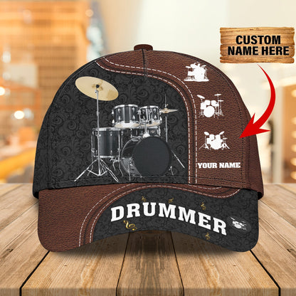 3D Classic Cap Drum Lovers 010 Personalized Name Cap Tendpins CA0739