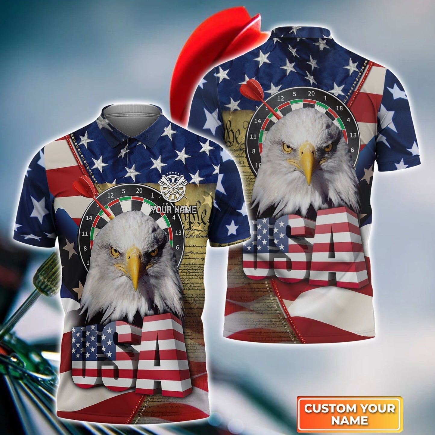 Tendpins Darts Eagle American Personalized 3D All Over Printed Shirt DMA0227