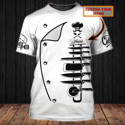 Personalized Name 3D Chef, Master Chef Tshirt, Best Gift For Cooking Lover, 3D Full Print Cooker Shirt, Chef Shirt TO0259