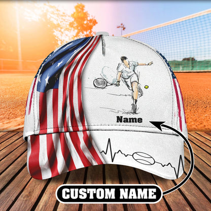 3D Classic Cap Tennis personalized Name Cap Tendpins CA1196