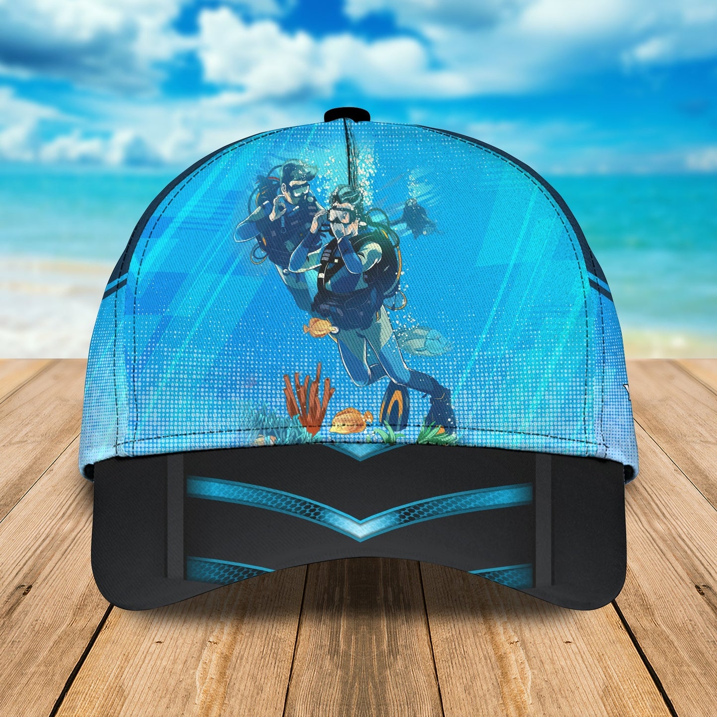 3D Classic Cap Personalized Classic Cap Scuba Diving Tendpins CA2034