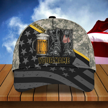 3D Classic Cap Beer And Veteran Personalized Name Cap Beer Tendpins CA1485