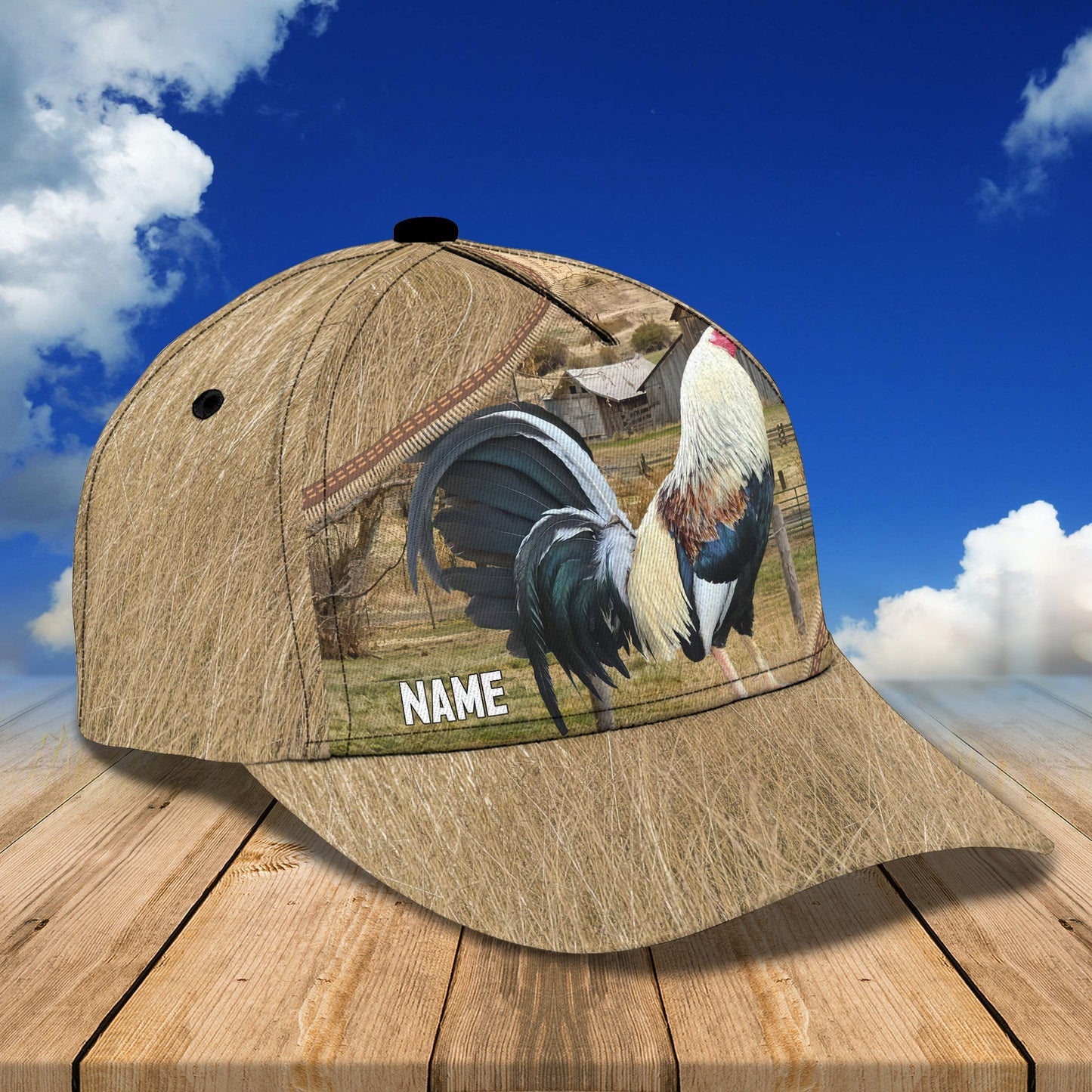 3D Classic Cap Rooster Personalized Name Cap 008 Tendpins CA0741