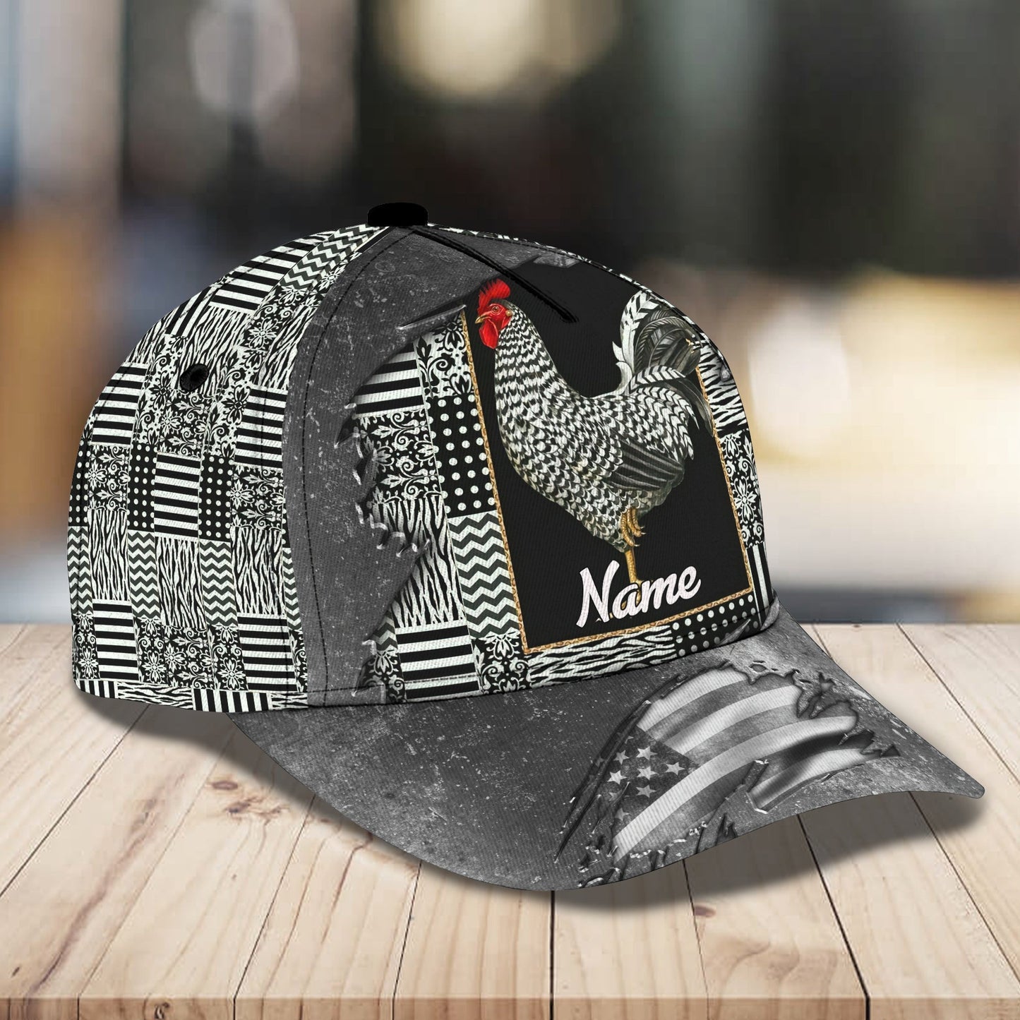 3D Classic Cap Rooster 01Personalize Name Cap 153 Tendpins CA0778