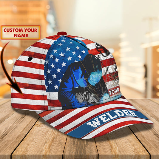 3D Classic Cap Welder Personalized Name Cap Tendpins CA0870