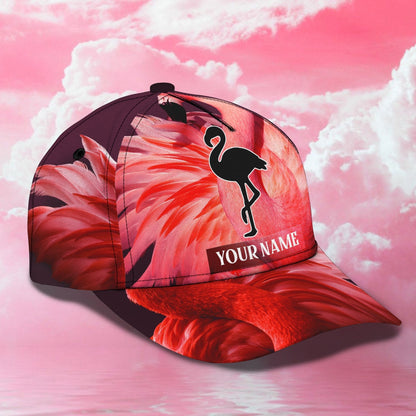 3D Classic Cap Beautiful Flamingo Personalized Name Cap Tendpins CA1868