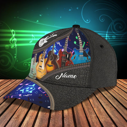 3D Classic Cap I Love Guitar Personalized Name Cap Tendpins CA0600