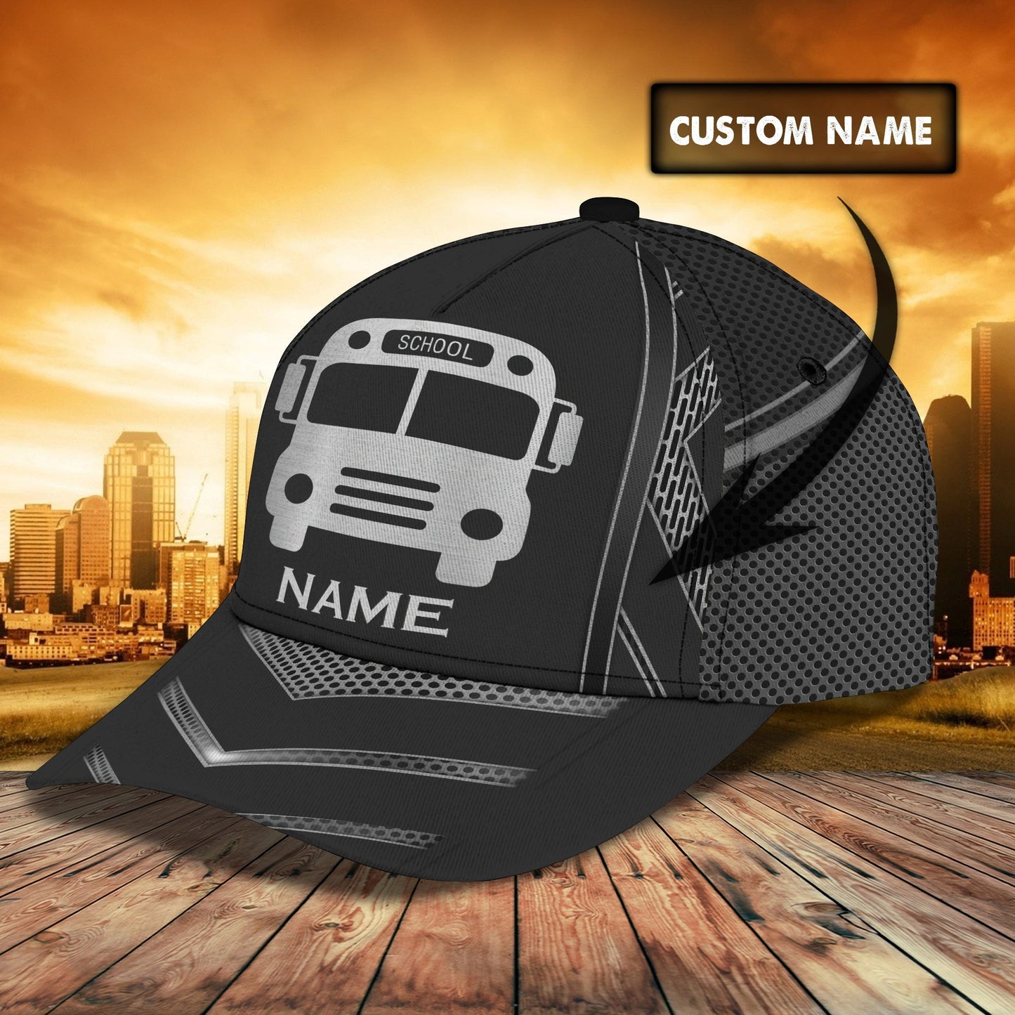 3D Classic Cap Bus Personalized Name Cap Tendpins CA0575