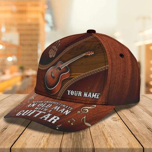 3D Classic Cap Guitar 03 Personalized Name Cap Tendpins CA1455