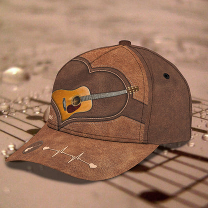 3D Classic Cap Love Guitar Personalized Name Cap Tendpins CA0574