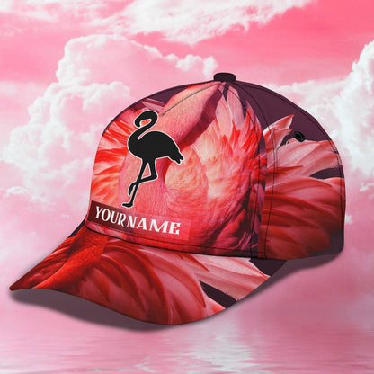 3D Classic Cap Beautiful Flamingo Personalized Name Cap Tendpins CA1868