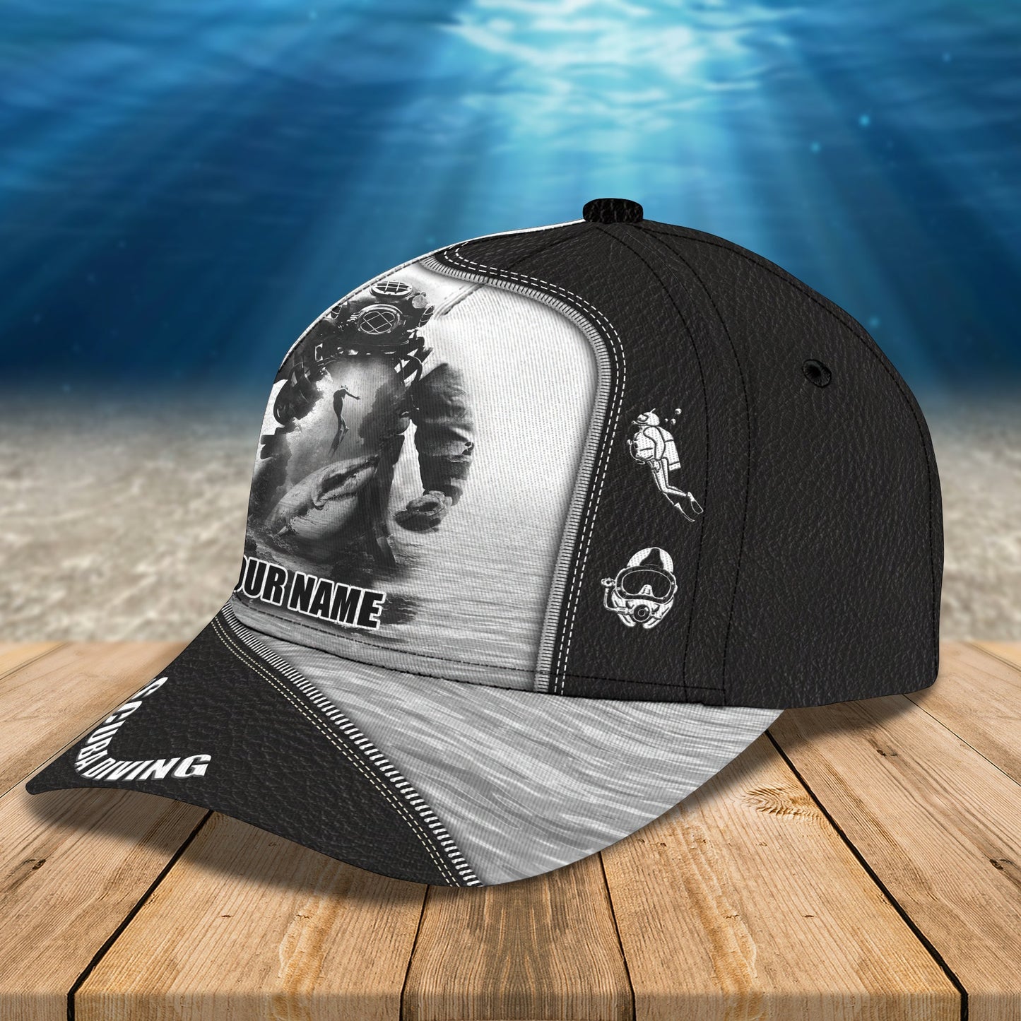 3D Classic Cap Scuba Diving Personalized Classic Cap 01 Tendpins CA0753