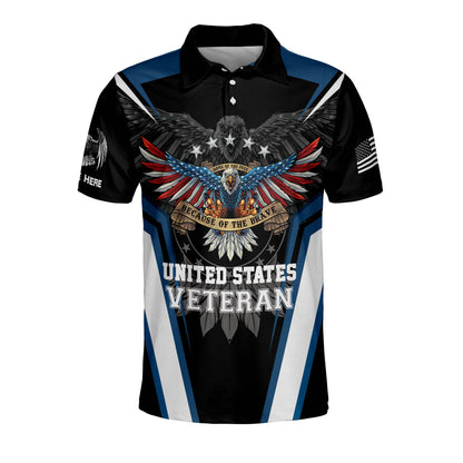 United States Veteran Because Of The Brave Polo Shirt EG0029