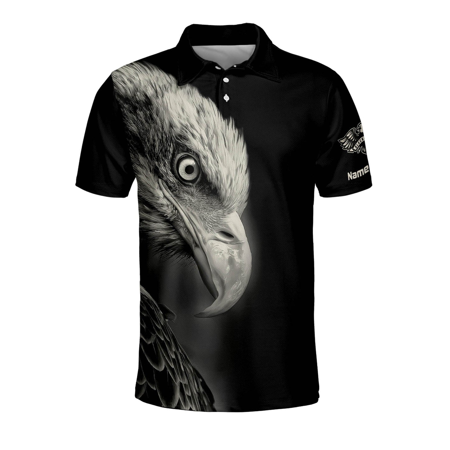 Eagle American Black And White Heartbeat Polo Shirt EG0031