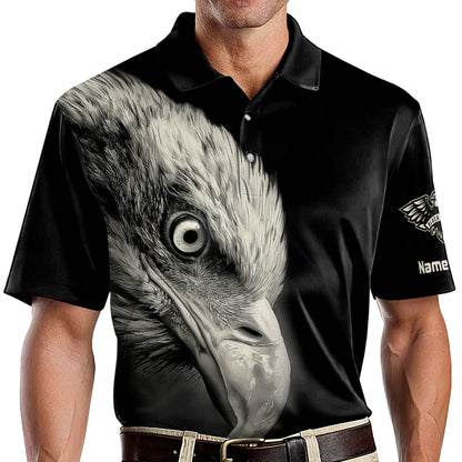 Eagle American Black And White Heartbeat Polo Shirt EG0031