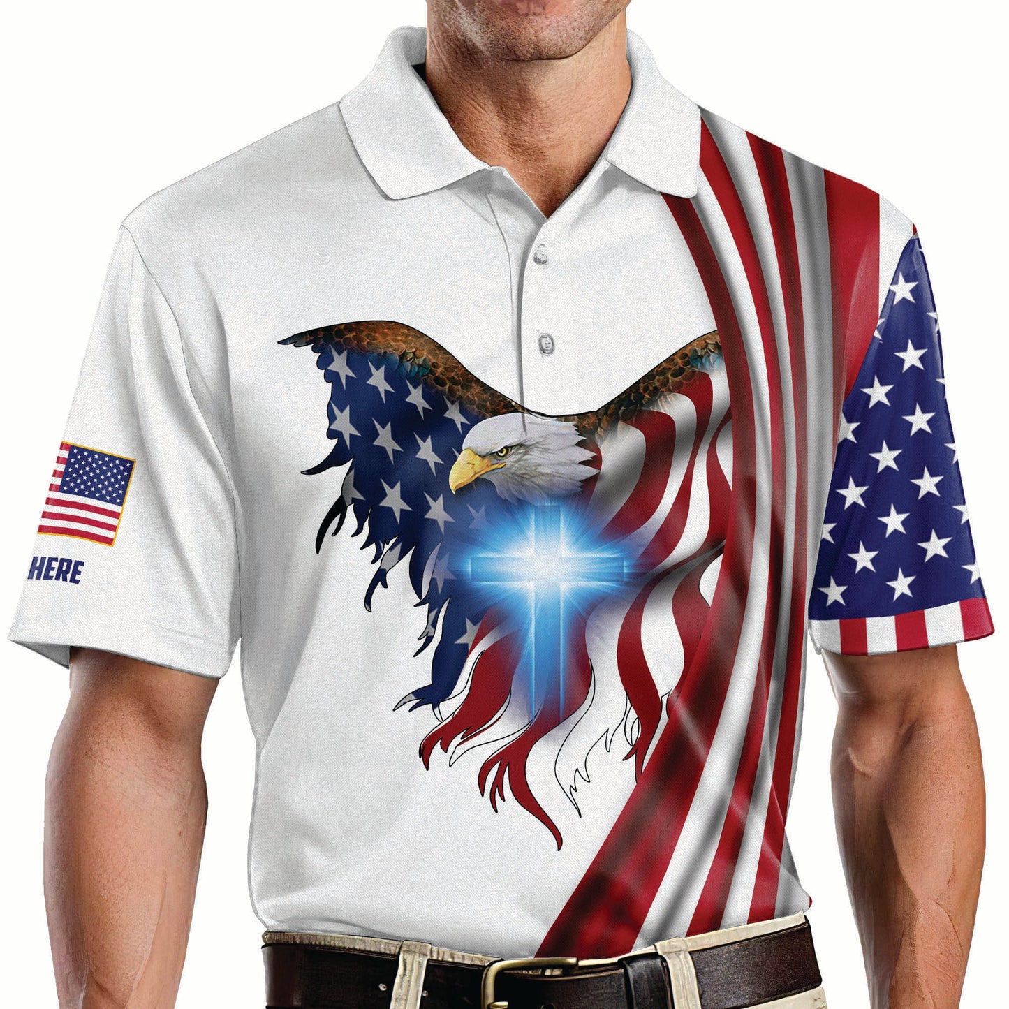 One Nation Under God Eagle Polo Shirt EG0001