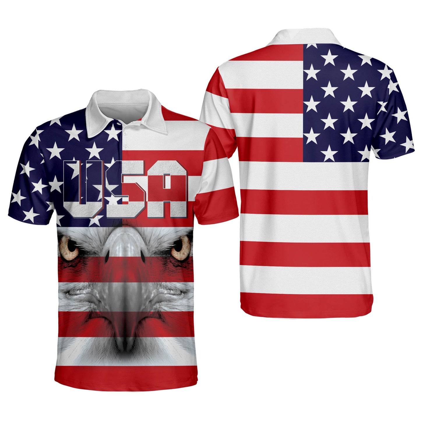 US Flag Colors Patriotic Polo Shirt EG0010