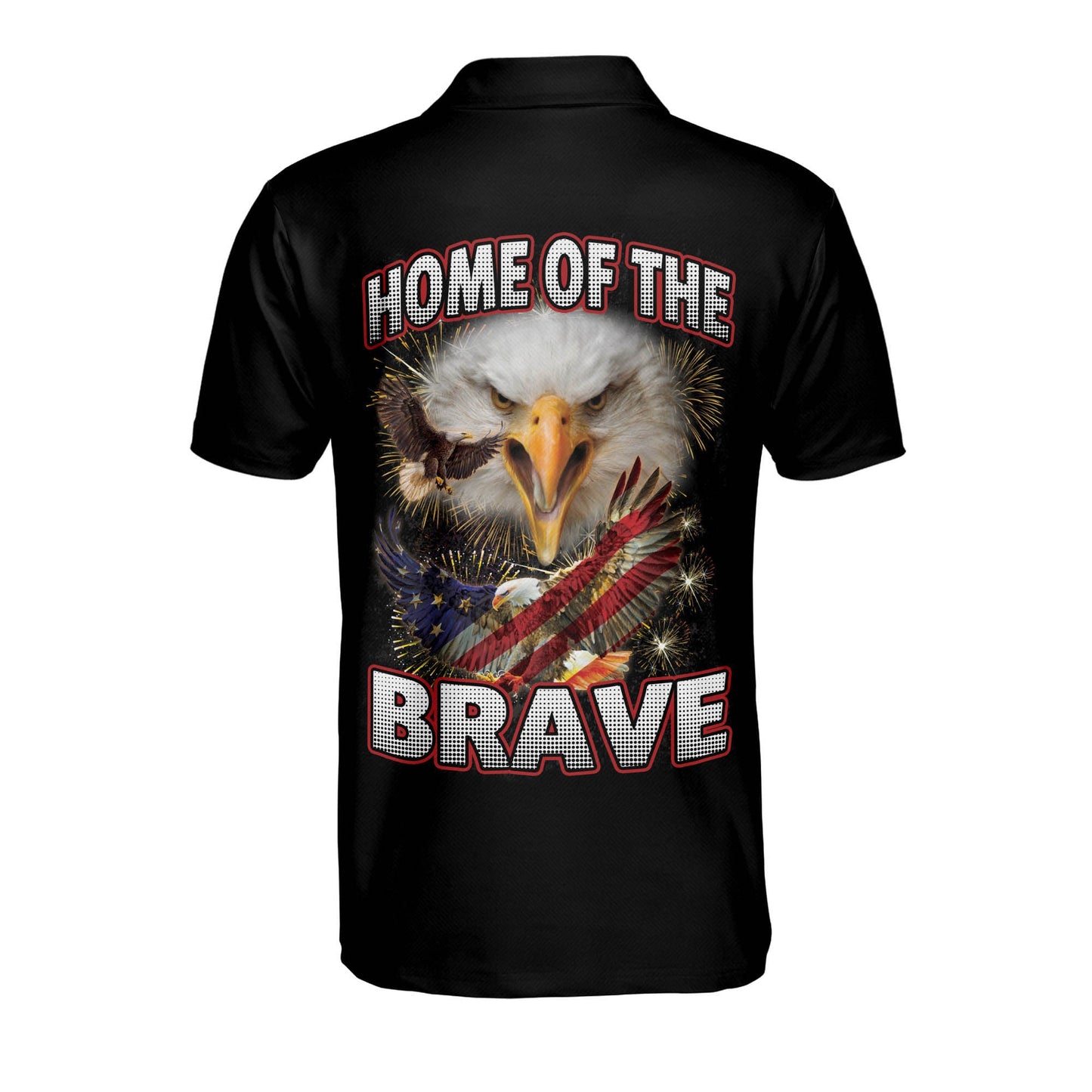 Home Of The Brave Patriotic American With Flag Polo Shirt EG0028