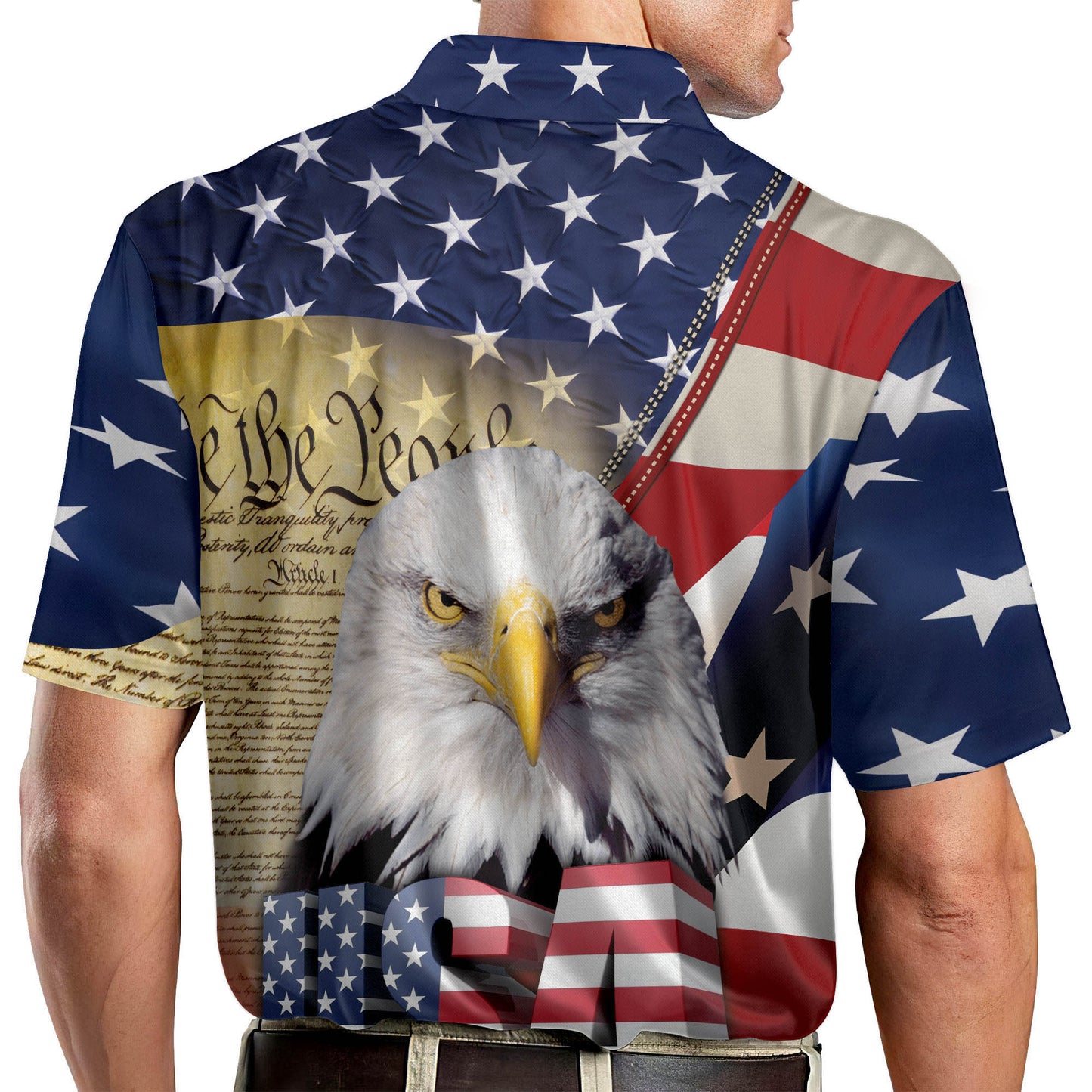 American Flag Patriotic Polo Shirt EG0007