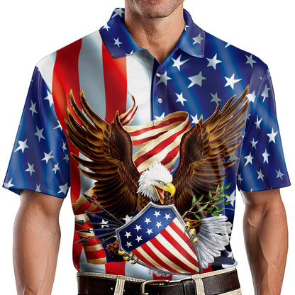 Flag American Eagle 4th Of July Patriotic Polo Shirt EG0015