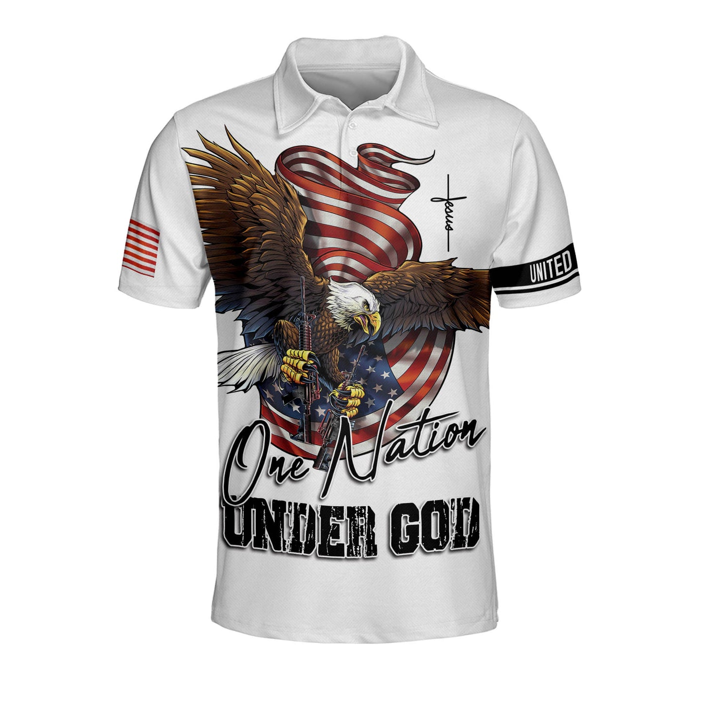 One Nation Under God Eagle Polo Shirt EG0016