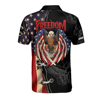 Freedom Eagle Vintage American Flag Polo Shirt EG0025