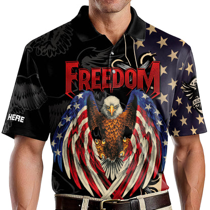 Freedom Eagle Vintage American Flag Polo Shirt EG0025