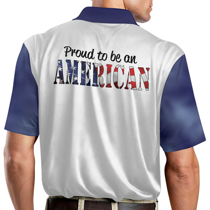 Proud To Be An American US Flag With Eagle Patriotic Polo Shirt EG0008